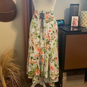 Floral high low skirt